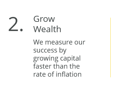 Grow Wealth - We measure our success by growing capital faster than the rate of inflation