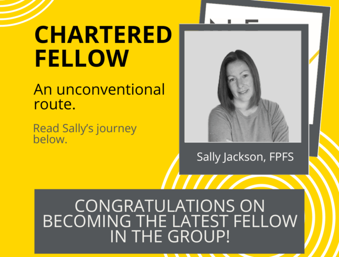 The route to Chartered Fellow - Sally Jackson banner v2 - WB