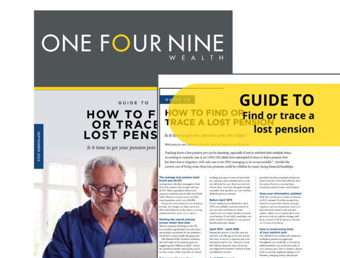 One-Four-Nine-Wealth-Guide to trace a lost pension